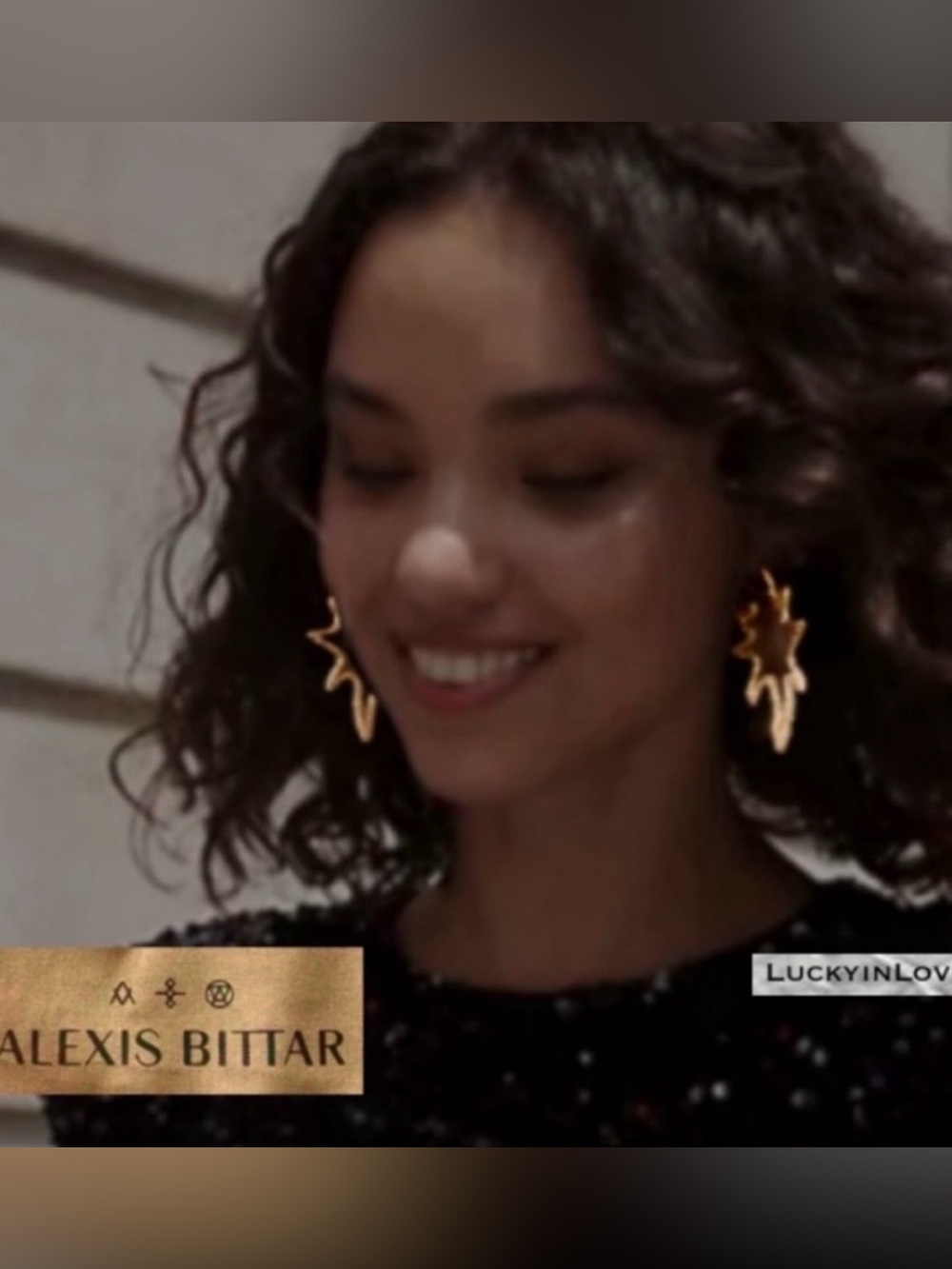 ALEXIS BITTAR • Crusty Gold Starfish Crystal Encrusted Starburst Hoop Earrings